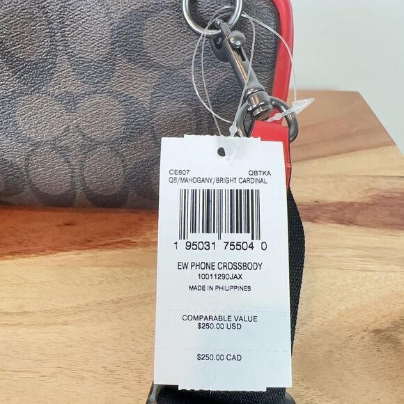 NWT Coach Carrier Phone Crossbody In Colorblock Signature Canvas - Picture 5 of 7